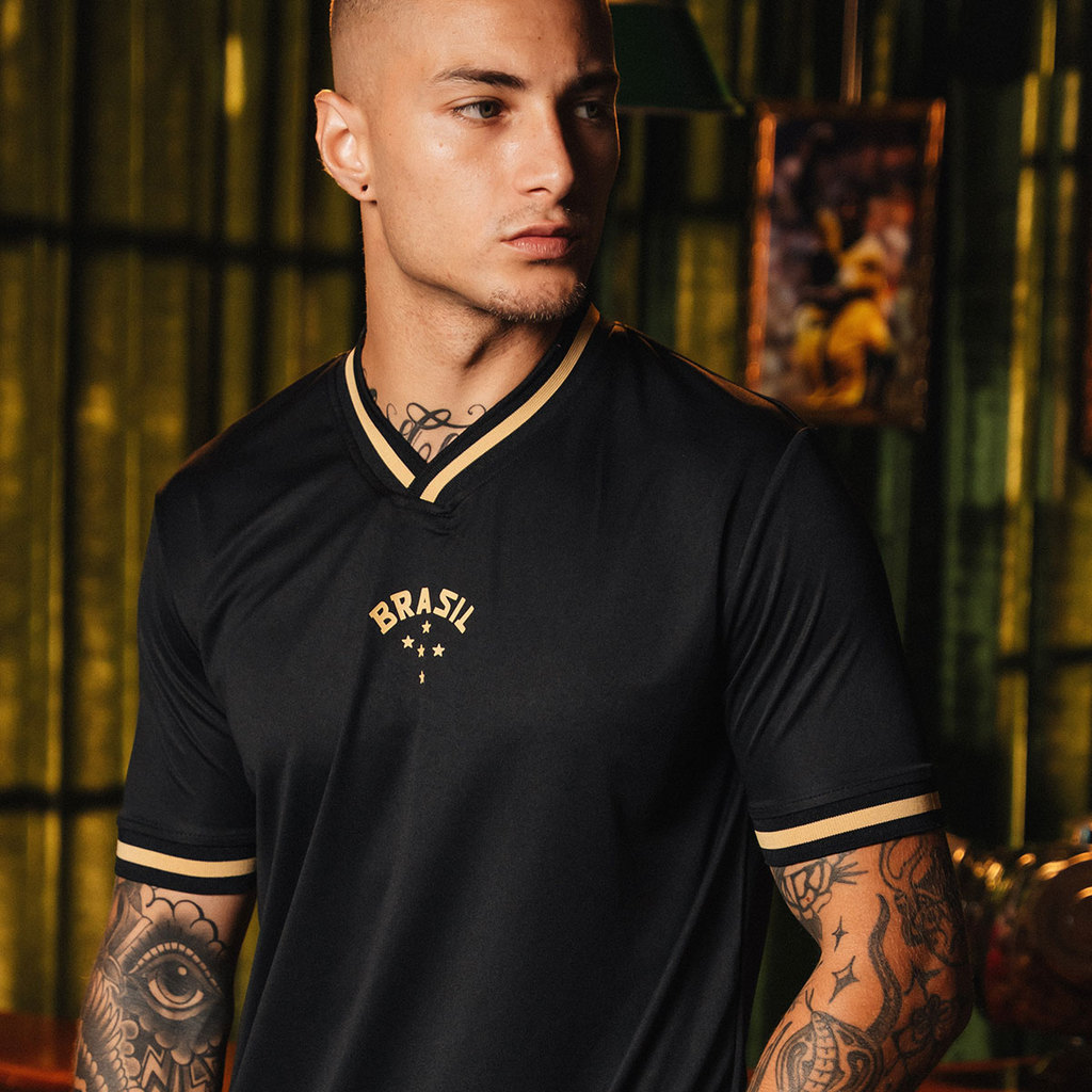 Camisa Brasil Urban Dry Preta Masculina Camisa Brasil Urban Dry Preta Masculina
