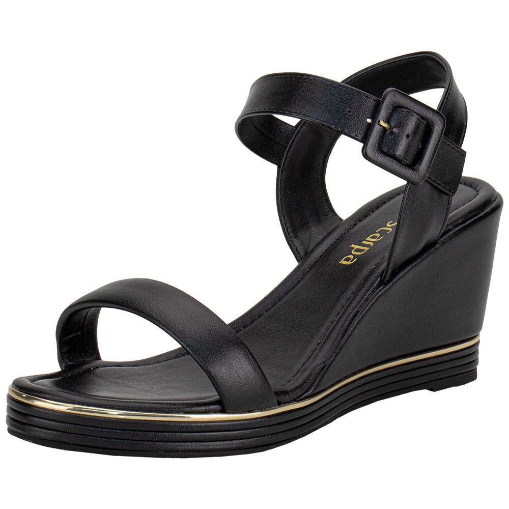 Sandália Feminina Anabela Via Scarpa 124116667 Sandália Feminina Anabela Via Scarpa 124116667