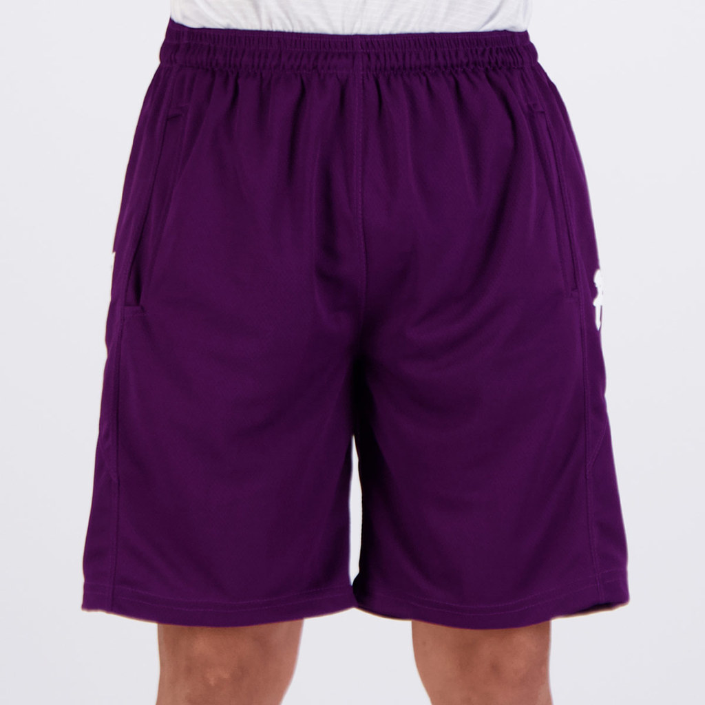 Shorts Kappa Ahora Pro Seven Com Bolso Roxo Shorts Kappa Ahora Pro Seven Com Bolso Roxo