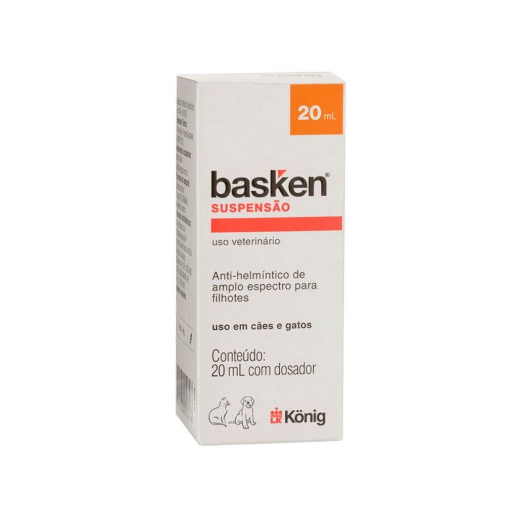 Basken Suspensão Vermífugo Para Filhotes Cães e Gatos 20ml Basken Suspensão Vermífugo Para Filhotes Cães e Gatos 20ml