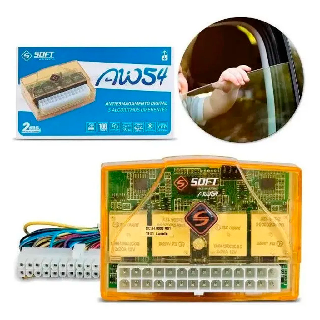 Módulo Subida de Vidro Soft AW54 Universal Módulo Subida de Vidro Soft AW54 Universal