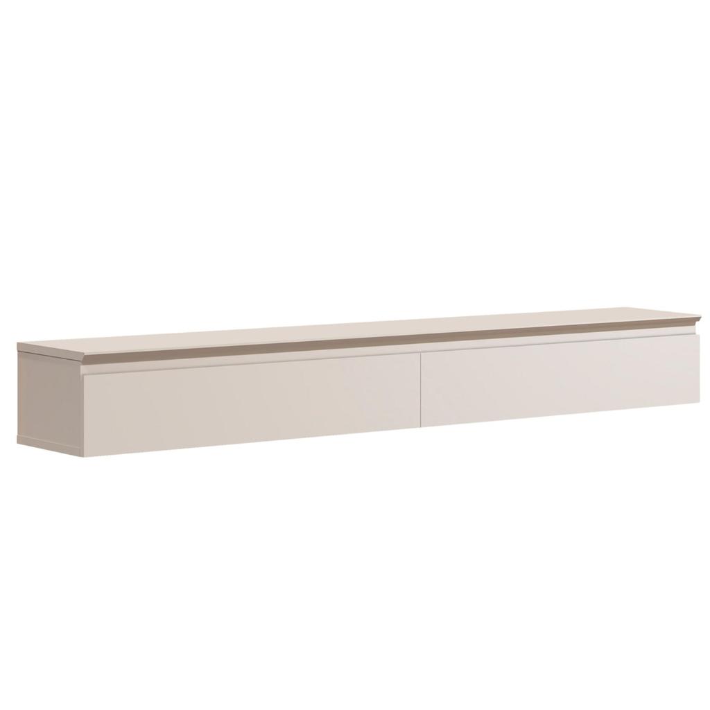 Rack Suspenso Para Painel ou TV até 55 Polegadas 2 Gavetas 1,35m Aspen Off White EDN Rack Suspenso Para Painel ou TV até 55 Polegadas 2 Gavetas 1,35m Aspen Off White EDN