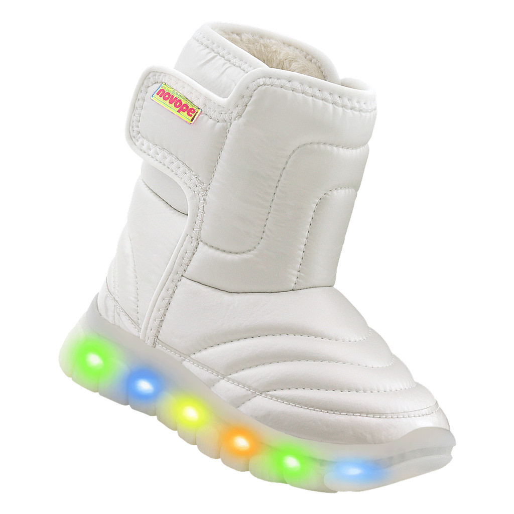 Bota Infantil Novopé Bee Free Cano Alto com lã sintética Branca Bota Infantil Novopé Bee Free Cano Alto com lã sintética Branca