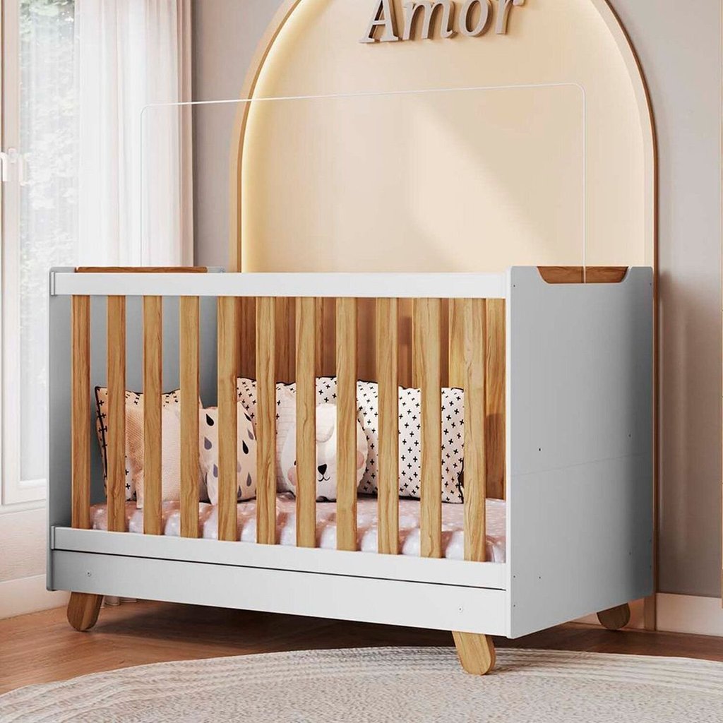 Berço Minicama 4 em 1 Americano 100% Mdf Levy Espresso Móveis Branco/Amêndoa Berço Minicama 4 em 1 Americano 100% Mdf Levy Espresso Móveis Branco/Amêndoa