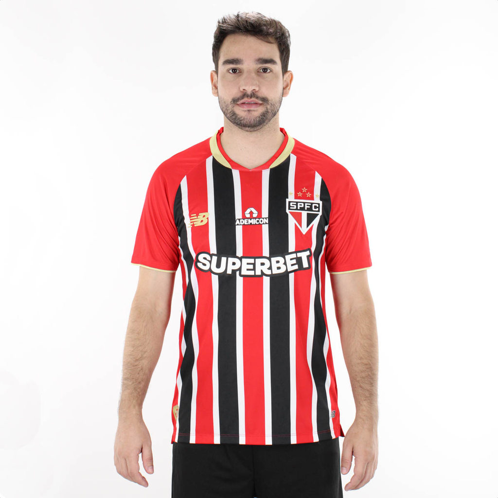 Camiseta de Time New Balance São Paulo Torcedor Away 2025 Vermelho – Masculino Camiseta de Time New Balance São Paulo Torcedor Away 2025 Vermelho – Masculino