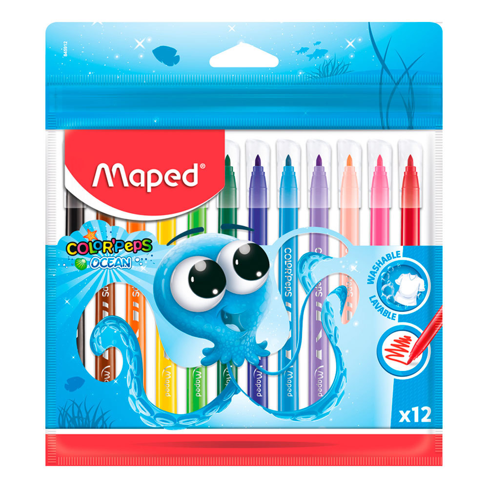 Caneta hidrográfica Color’Peps Ocean Polvo com 12 cores 845912ZM Maped Caneta hidrográfica Color’Peps Ocean Polvo com 12 cores 845912ZM Maped