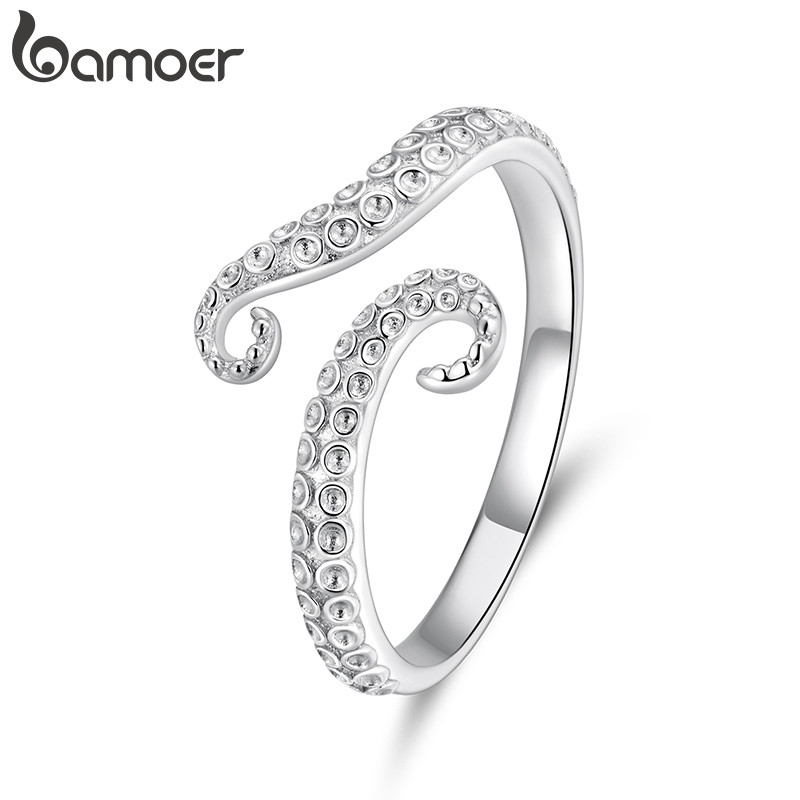 Bamoer Anel Aberto Tamanho Ajustável Polvo Tentáculos Requintado Moda Jóias Presentes Para Mulher Bamoer Anel Aberto Tamanho Ajustável Polvo Tentáculos Requintado Moda Jóias Presentes Para Mulher