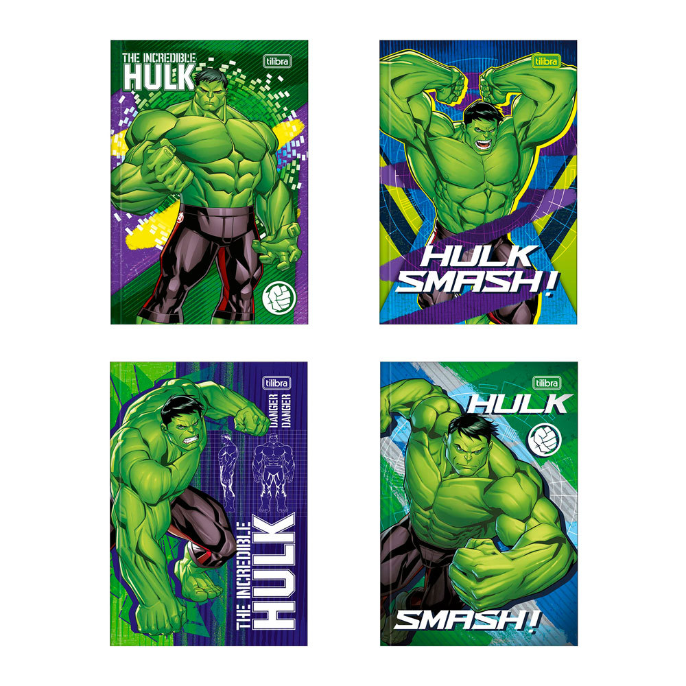 Caderno brochura capa dura 1/4 80 folhas Hulk Tilibra Caderno brochura capa dura 1/4 80 folhas Hulk Tilibra