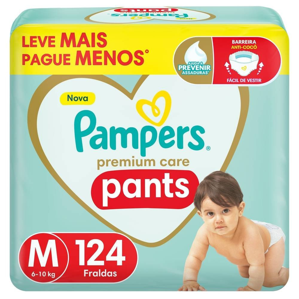 Fralda Pampers Premium Care Pants M 124 Unidades Fralda Pampers Premium Care Pants M 124 Unidades