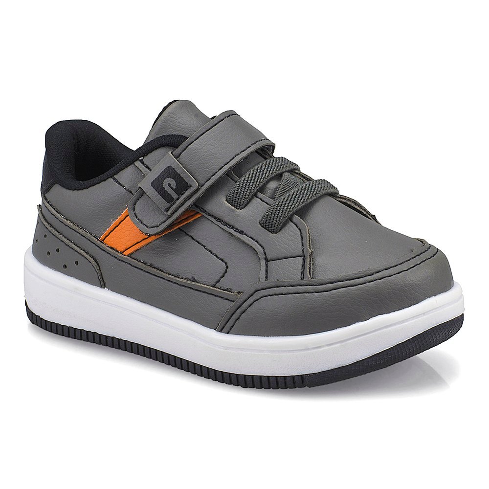 Tênis Infantil Masculino Cinza Preto Elástico Fecho Calce Fácil Casual Sintético 21543 Pequito Tênis Infantil Masculino Cinza Preto Elástico Fecho Calce Fácil Casual Sintético 21543 Pequito