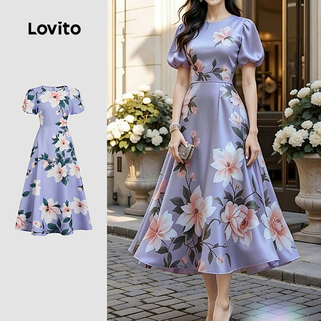 Lovito Vestido Casual Primavera/verão para Mulheres L164ED475 Lovito Vestido Casual Primavera/verão para Mulheres L164ED475