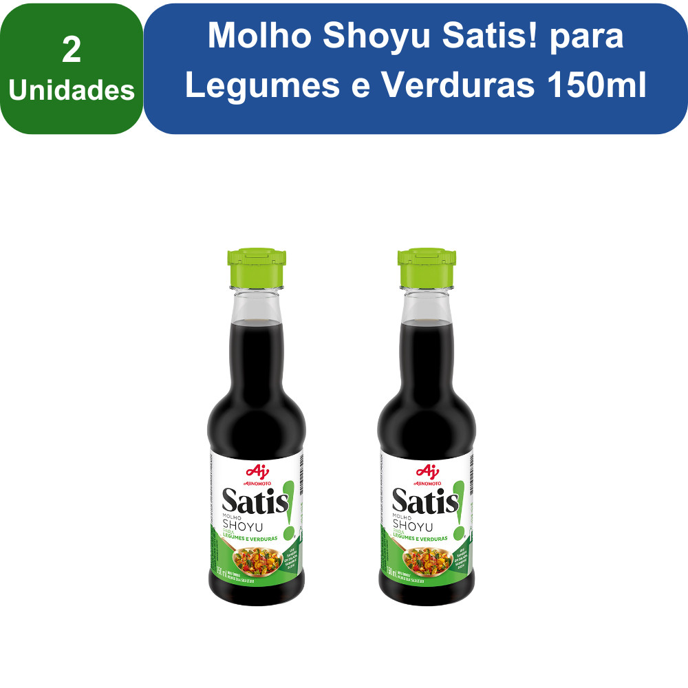 Kit 2 Unidades Molho Shoyu Satis! para Legumes e Verduras 150ml Kit 2 Unidades Molho Shoyu Satis! para Legumes e Verduras 150ml