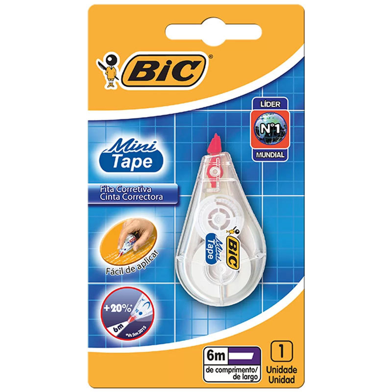 Corretivo em fita Mini Tape 5mmx6m com 1 unidade Bic Corretivo em fita Mini Tape 5mmx6m com 1 unidade Bic