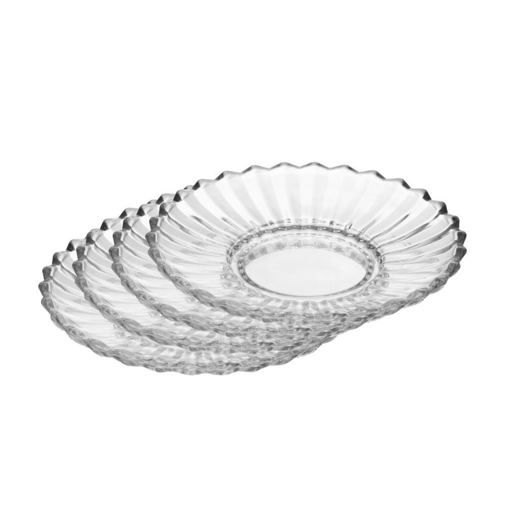 4 Pratos de Sobremesa Wolff Geneva 16cm x 2,5cm Cristal 4 Pratos de Sobremesa Wolff Geneva 16cm x 2,5cm Cristal