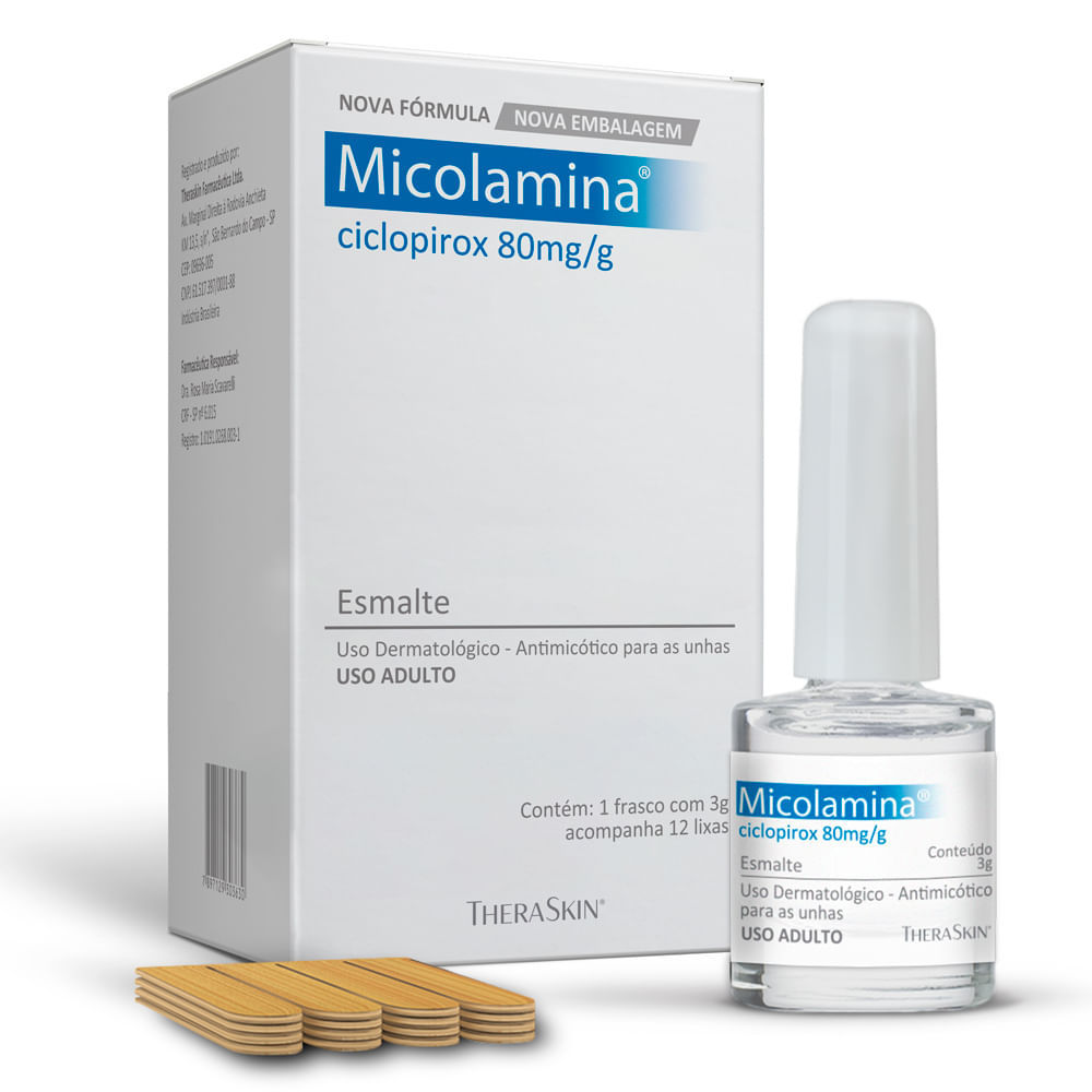 Micolamina Esmalte para Unha 80mg/ml 3g + 12 Lixas Micolamina Esmalte para Unha 80mg/ml 3g + 12 Lixas
