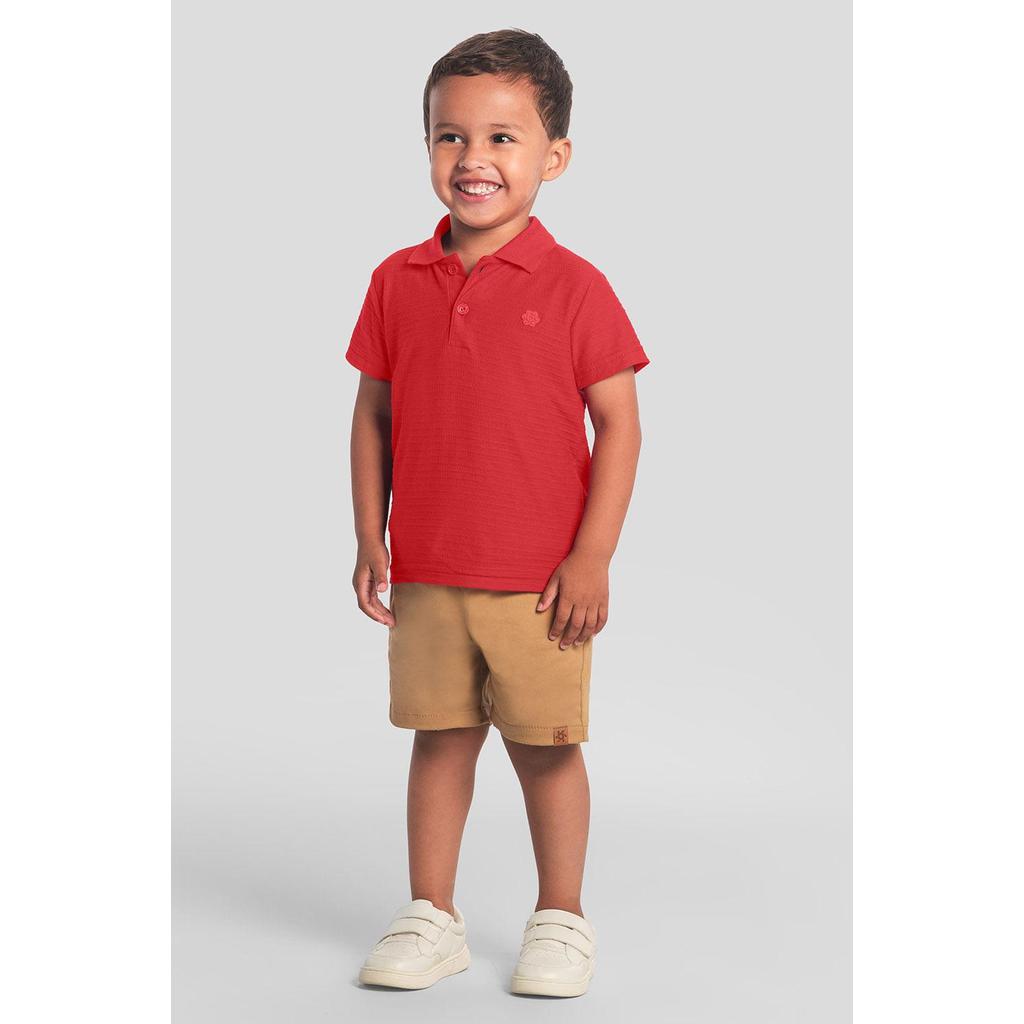 Camisa polo infantil menino canelada Brandili Camisa polo infantil menino canelada Brandili