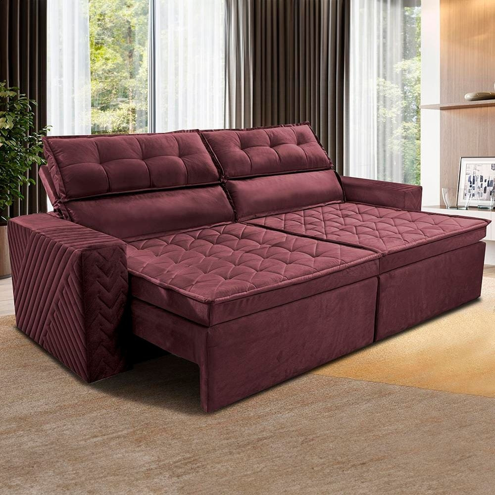 Sofá 3 Lugares Cama inBox Belém Retrátil/Reclinável 200 cm Largura Revestido Suede Velusoft Sofá 3 Lugares Cama inBox Belém Retrátil/Reclinável 200 cm Largura Revestido Suede Velusoft
