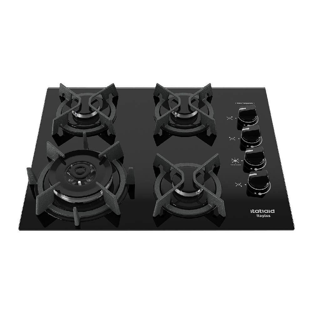 Cooktop Itatiaia Itaplus 4 Bocas Vidro Preto Tripla Chama Bivolt (3700000492) Cooktop Itatiaia Itaplus 4 Bocas Vidro Preto Tripla Chama Bivolt (3700000492)