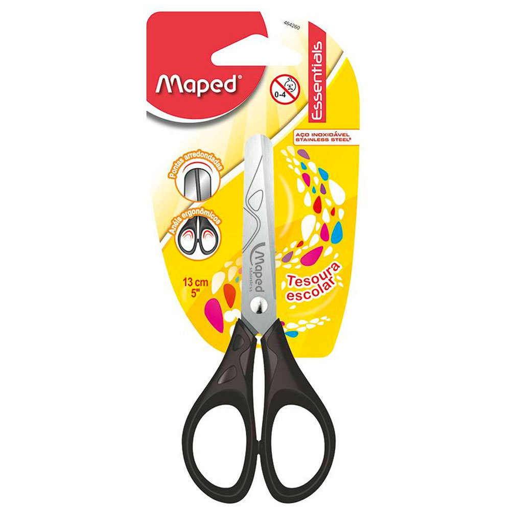 Tesoura escolar Essentials 13cm Preta 464260 Maped Tesoura escolar Essentials 13cm Preta 464260 Maped