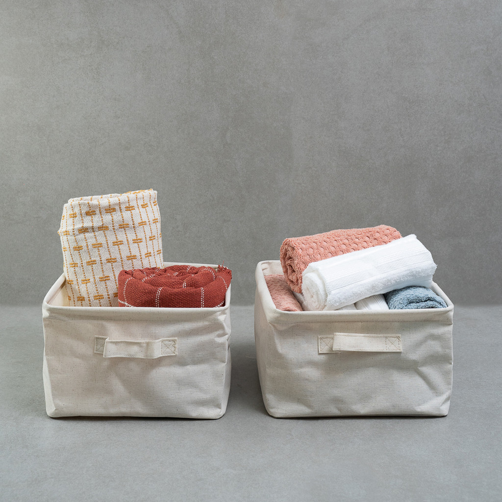 Kit Organizadores Dobráveis de Linho Off White 2 Pçs – Oikos Kit Organizadores Dobráveis de Linho Off White 2 Pçs – Oikos