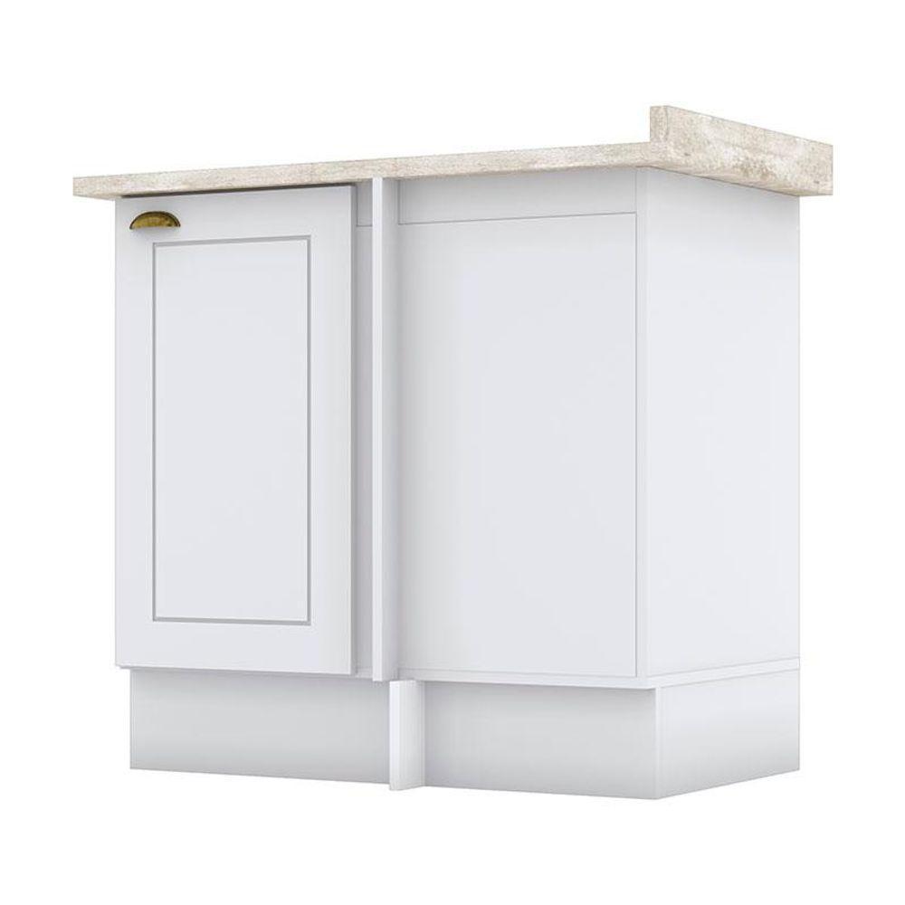 Balcão Canto Reto 1 Porta Americana Branco Com Tampo Calcare – Henn Balcão Canto Reto 1 Porta Americana Branco Com Tampo Calcare – Henn