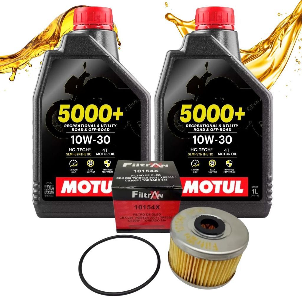 KIT TROCA OLEO 2l MOTUL 5000+ 10W30 4T TWISTER 2016 A 2022 XRE 300 CB 300R TORNADO + 1 FILTRO KIT TROCA OLEO 2l MOTUL 5000+ 10W30 4T TWISTER 2016 A 2022 XRE 300 CB 300R TORNADO + 1 FILTRO