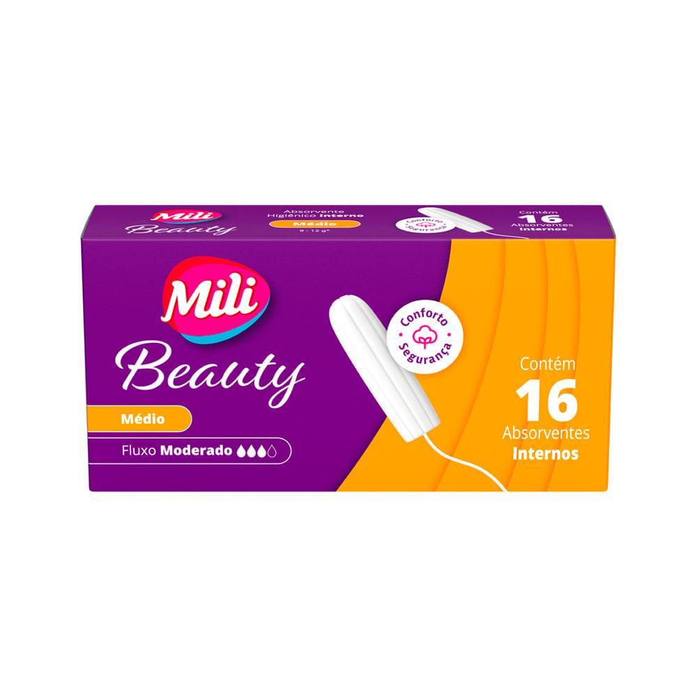 ABSORVENTE INTERNO MILI BEAUTY MEDIO COM 16 UNIDADES ABSORVENTE INTERNO MILI BEAUTY MEDIO COM 16 UNIDADES