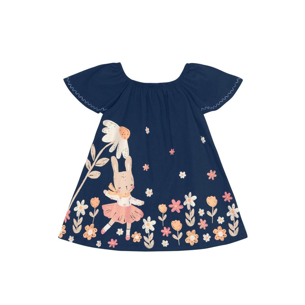 Vestido infantil menina de coelhinho com glitter Brandili Vestido infantil menina de coelhinho com glitter Brandili