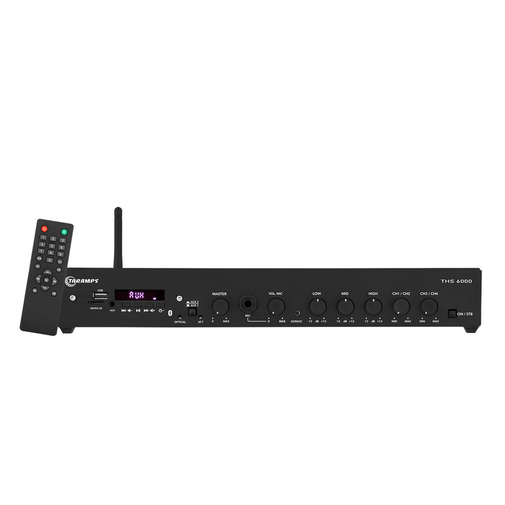 AMPLIFICADOR RESIDENCIAL TARAMPS THS 6000 RECEIVER MULTICANAL 400W RMS 4 CANAIS 100W RMS AMPLIFICADOR RESIDENCIAL TARAMPS THS 6000 RECEIVER MULTICANAL 400W RMS 4 CANAIS 100W RMS