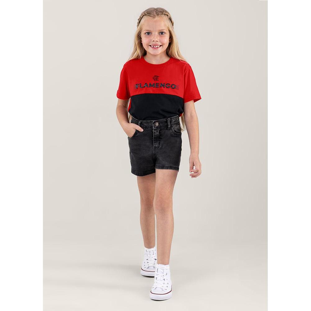 Camiseta Unissex Flamengo em malha Infantil Brandili Camiseta Unissex Flamengo em malha Infantil Brandili