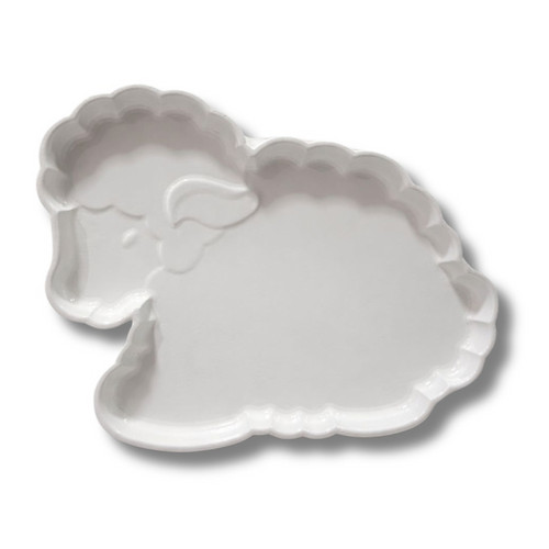 Bandeja Decorativa Cordeiro Branco 24cm Bandeja Decorativa Cordeiro Branco 24cm