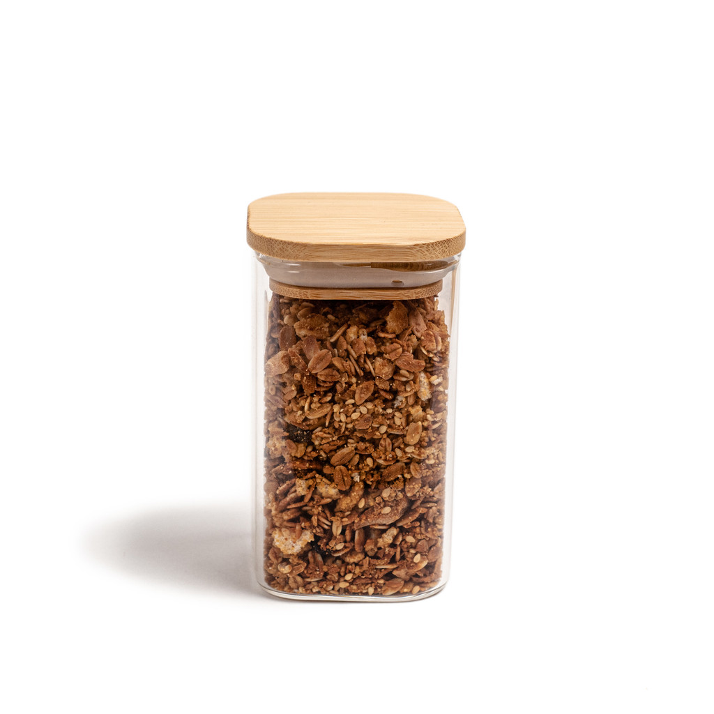 Pote de Mantimentos Quadrado Flat 250ml Tampa Bambu – Oikos Pote de Mantimentos Quadrado Flat 250ml Tampa Bambu – Oikos