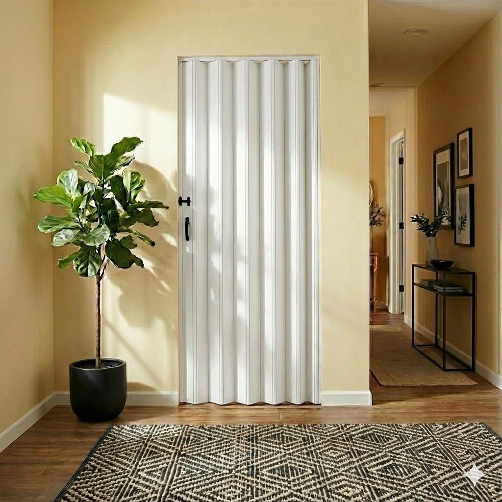 Porta Sanfonada de Pvc 210cm X 80cm Belplast Branco Porta Sanfonada de Pvc 210cm X 80cm Belplast Branco