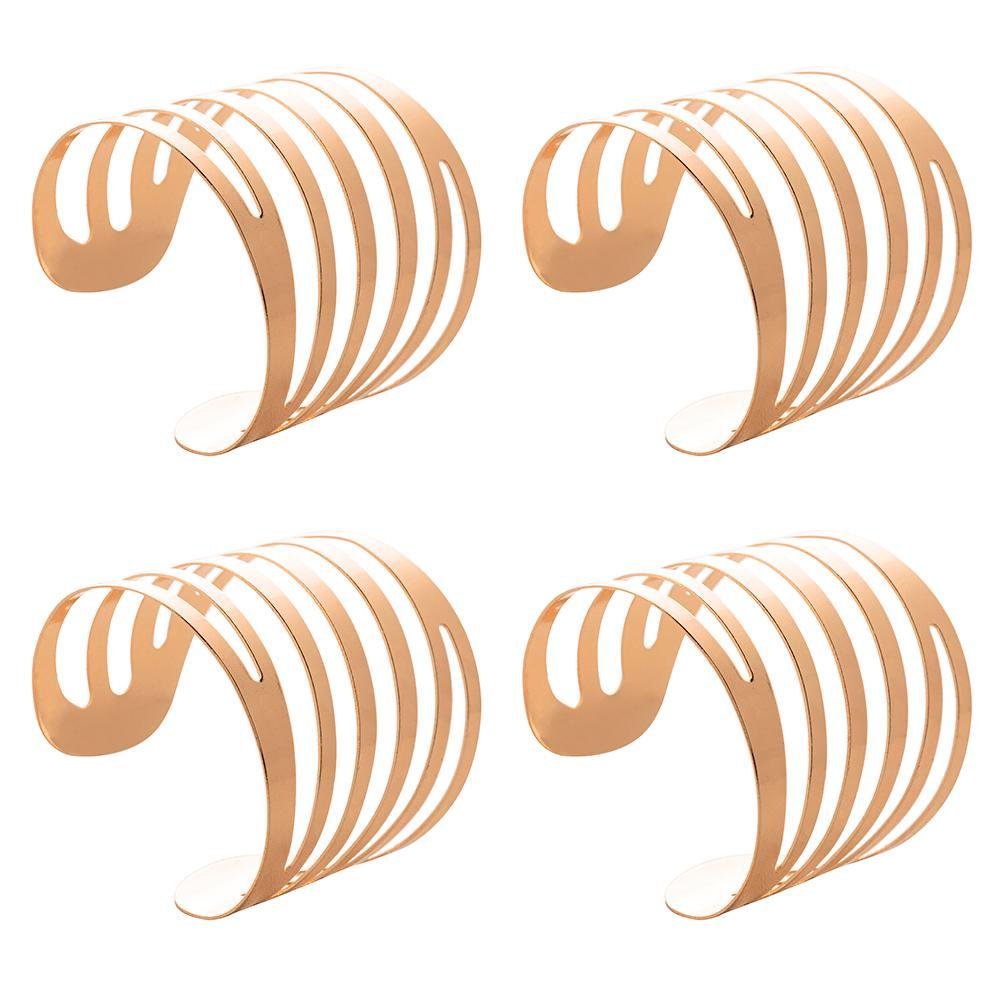 Conjunto de Argolas para Guardanapo Lyor Curves 4 Peças Dourado – 1653 Conjunto de Argolas para Guardanapo Lyor Curves 4 Peças Dourado – 1653