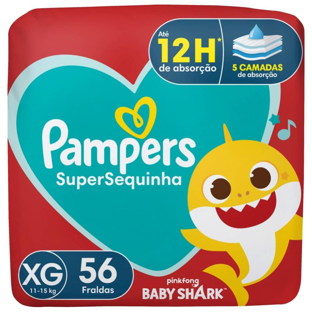 Fralda Pampers Supersequinha Xg Com 56 Unidades Fralda Pampers Supersequinha Xg Com 56 Unidades