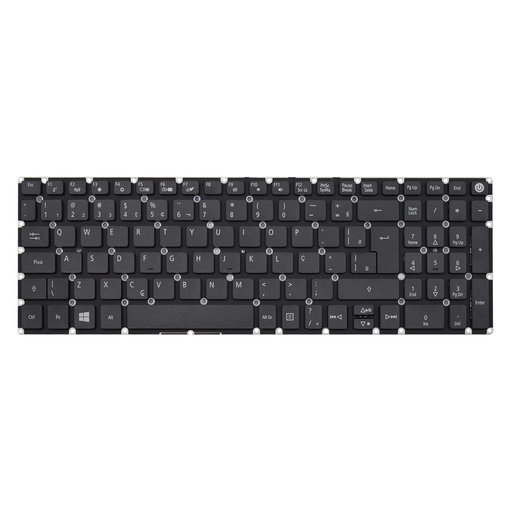 Teclado para Notebook Acer Aspire A315-41-R4RB | Preto ABNT2 – F2 WI-FI Teclado para Notebook Acer Aspire A315-41-R4RB | Preto ABNT2 – F2 WI-FI