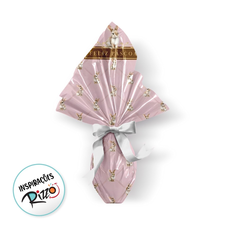 Saco Express 39x39cm Para Ovos de 350g a 500g – Classique Bunny Rosa – 5 unidades – Cromus – Rizzo Saco Express 39x39cm Para Ovos de 350g a 500g – Classique Bunny Rosa – 5 unidades – Cromus – Rizzo