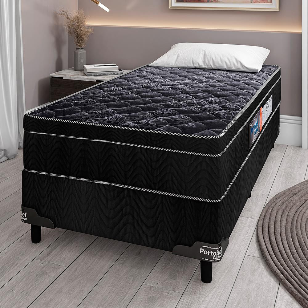 Cama Box de Solteiro Portobel + Colchão de Solteiro Portobel Diplomata Orthopedic com Espuma D-45 65x88x188 cm Cama Box de Solteiro Portobel + Colchão de Solteiro Portobel Diplomata Orthopedic com Espuma D-45 65x88x188 cm