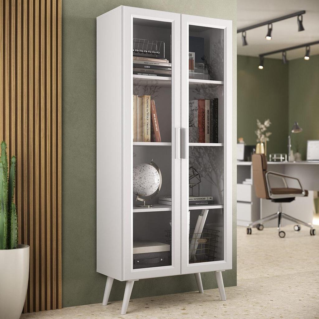 Armário de Escritório 68cm 2 Portas com Vidro Retrô Urban Multimóveis MP6039 Armário de Escritório 68cm 2 Portas com Vidro Retrô Urban Multimóveis MP6039