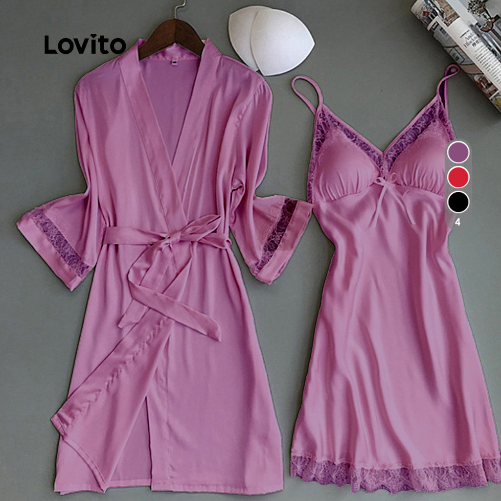 Lovito 2 Peças: Vestido Noturno Sem Alças com Elegante com Rendado Mãe/Verão para Mulheres LNE121142 Lovito 2 Peças: Vestido Noturno Sem Alças com Elegante com Rendado Mãe/Verão para Mulheres LNE121142