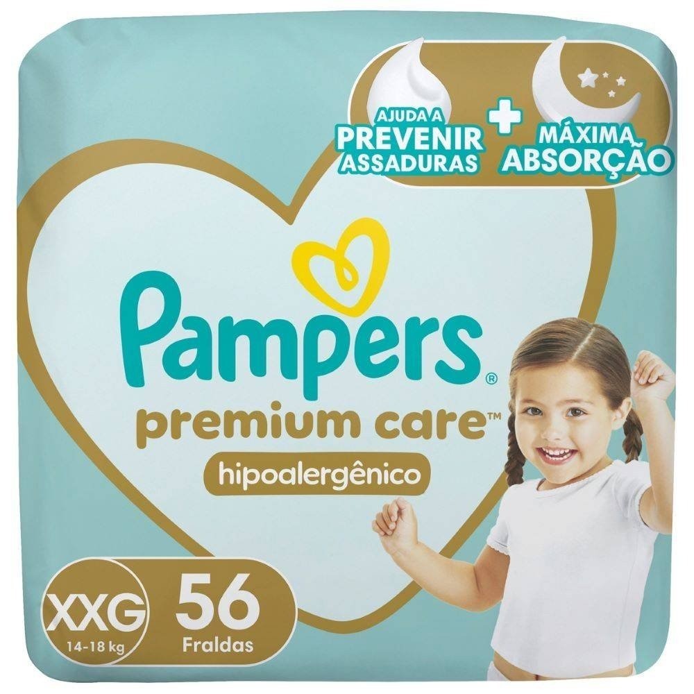 Fraldas Pampers Premium Care Tamanho Xxg 56 Unidades Fraldas Pampers Premium Care Tamanho Xxg 56 Unidades