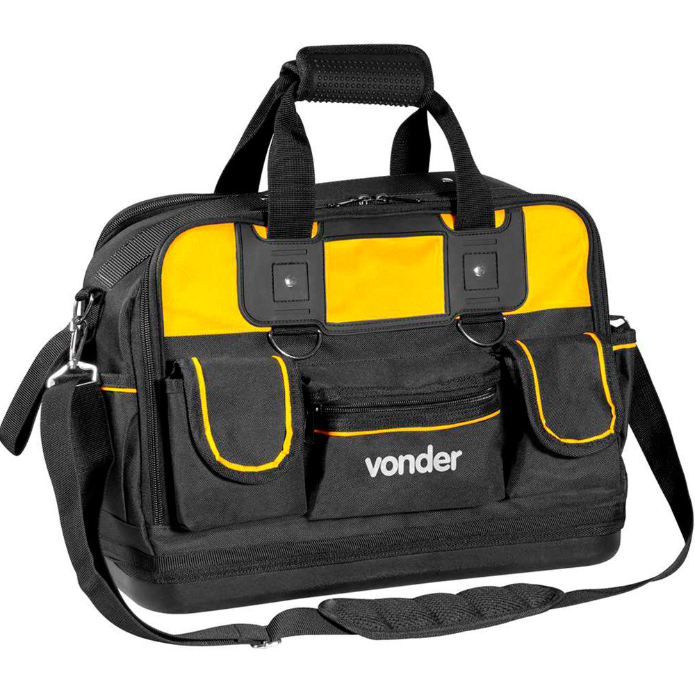 Bolsa Ferramentas Lona Reforçada 33 Bolsos Profissional Eletricista Mecânico 41cm BL128 Vonder Bolsa Ferramentas Lona Reforçada 33 Bolsos Profissional Eletricista Mecânico 41cm BL128 Vonder