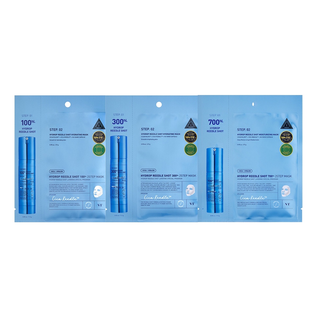 vt cosmetics hydrop reedle shot 2step mask 3types (100hl, 300hl, 700hl) vt cosmetics hydrop reedle shot 2step mask 3types (100hl, 300hl, 700hl)