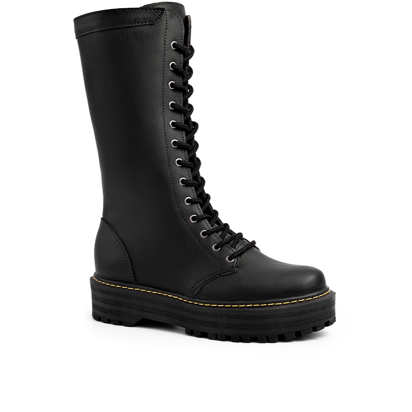 Bota Feminina Lumiss Coturno Tratorado Cano Médio Plataforma Confortável Zíper Blogueira Bota Feminina Lumiss Coturno Tratorado Cano Médio Plataforma Confortável Zíper Blogueira - Oferta na Shopee
