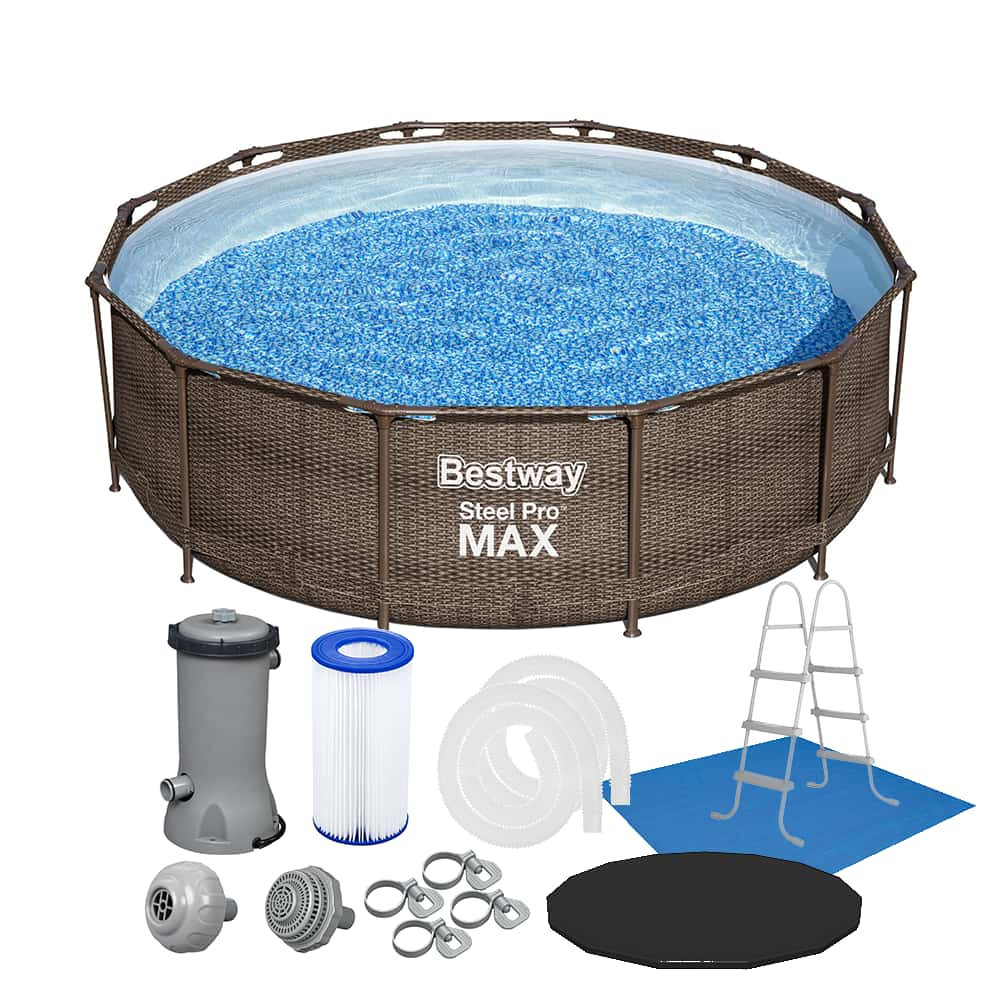Piscina Estrutural 9150L Circular Deluxe + Escada + Bomba Filtrante + Capa + Forro Bestway Piscina Estrutural 9150L Circular Deluxe + Escada + Bomba Filtrante + Capa + Forro Bestway - Oferta na Shopee
