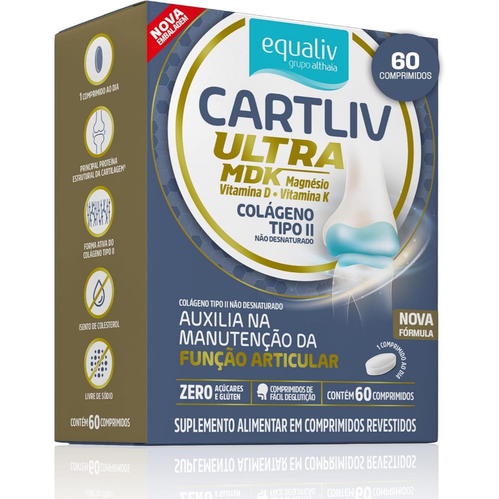 Suplemento Alimentar Cartliv Ultra MDK Equaliv Colágeno Com 60 Cápsulas - Oferta na Shopee