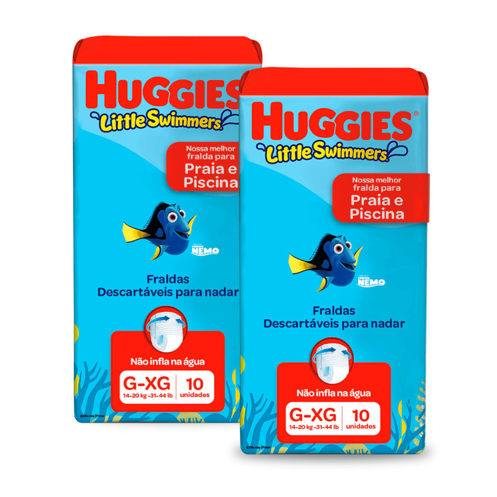 Kit 2 - Fralda Huggies Little Swimmers G/XG 10 Un Kit 2 - Fralda Huggies Little Swimmers G/XG 10 Un - Oferta na Shopee