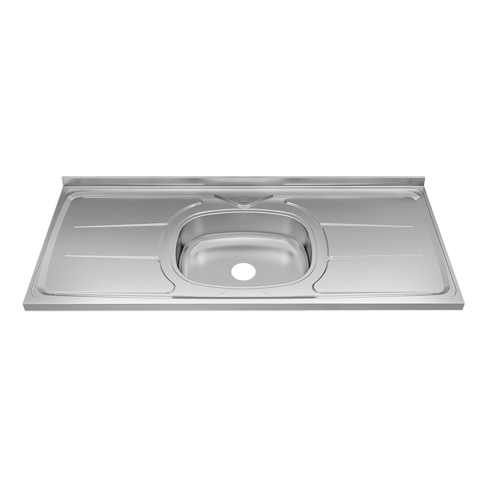 Pia Inox Ghel Plus 1500X530X95mm Cuba Central N4 Escorredor Concretada sem Válvula Pia Inox Ghel Plus 1500X530X95mm Cuba Central N4 Escorredor Concretada sem Válvula - Oferta na Shopee
