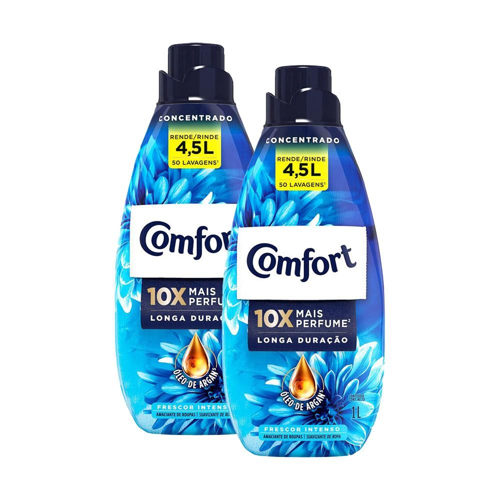 Kit 2 Amaciante Concentrado Comfort Frescor Intenso 1L Kit 2 Amaciante Concentrado Comfort Frescor Intenso 1L - Oferta na Shopee