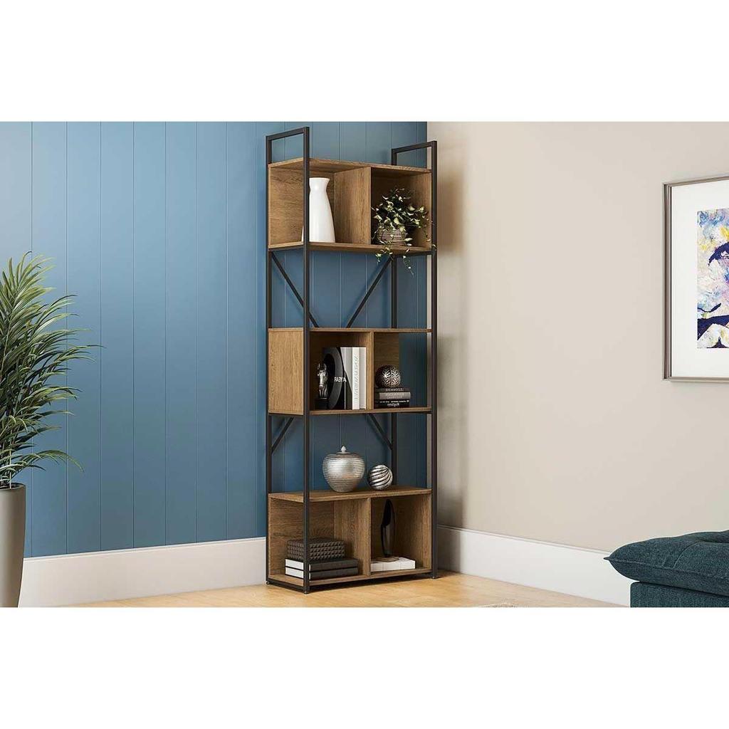 Estante p/ Sala Industrial Alta LI014 c/ 6 Nichos 72x202cm Freijo/Preto - Kappesberg Estante p/ Sala Industrial Alta LI014 c/ 6 Nichos 72x202cm Freijo/Preto - Kappesberg - Oferta na Shopee